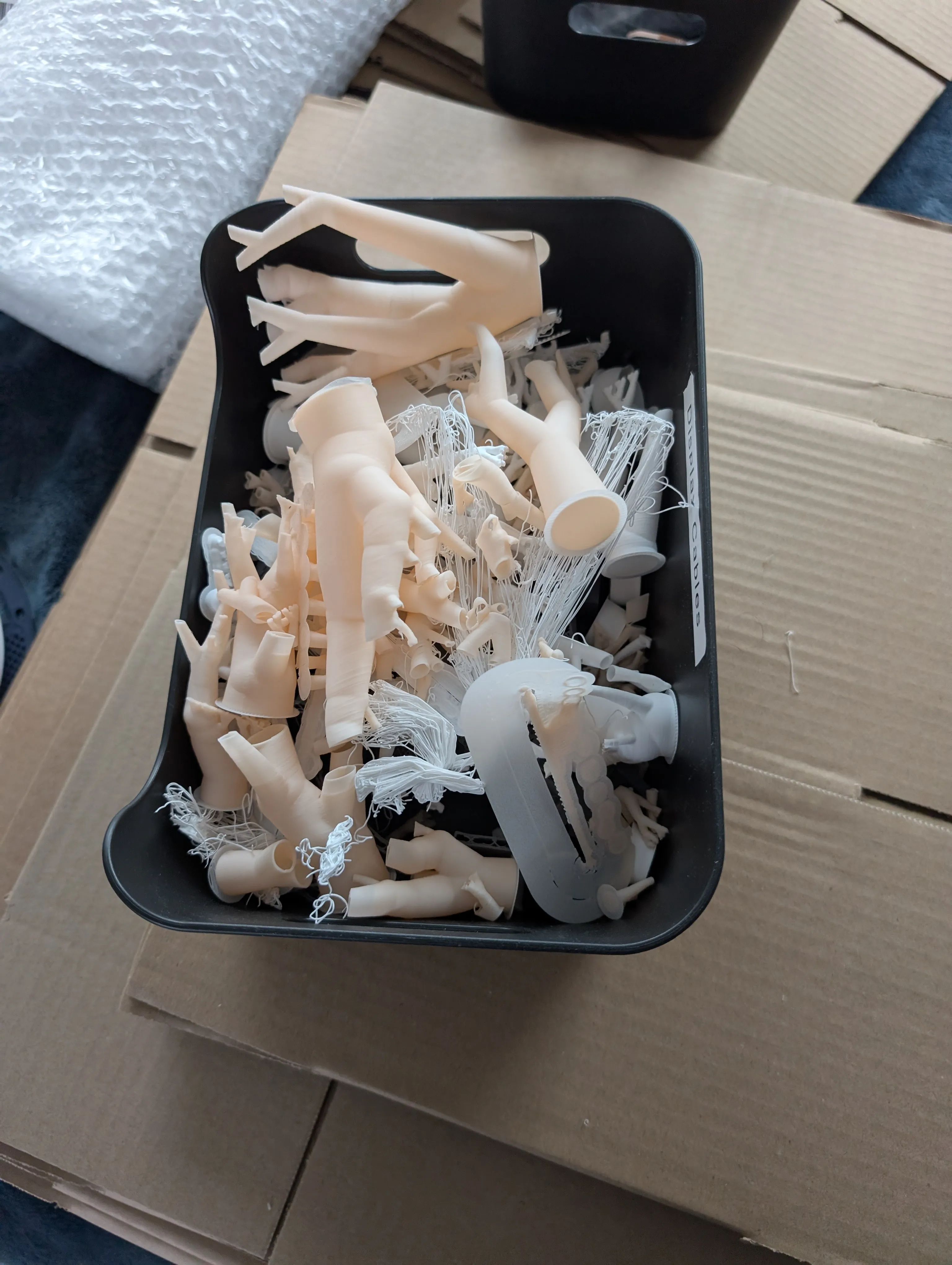 Bin full of failed supports and scrap