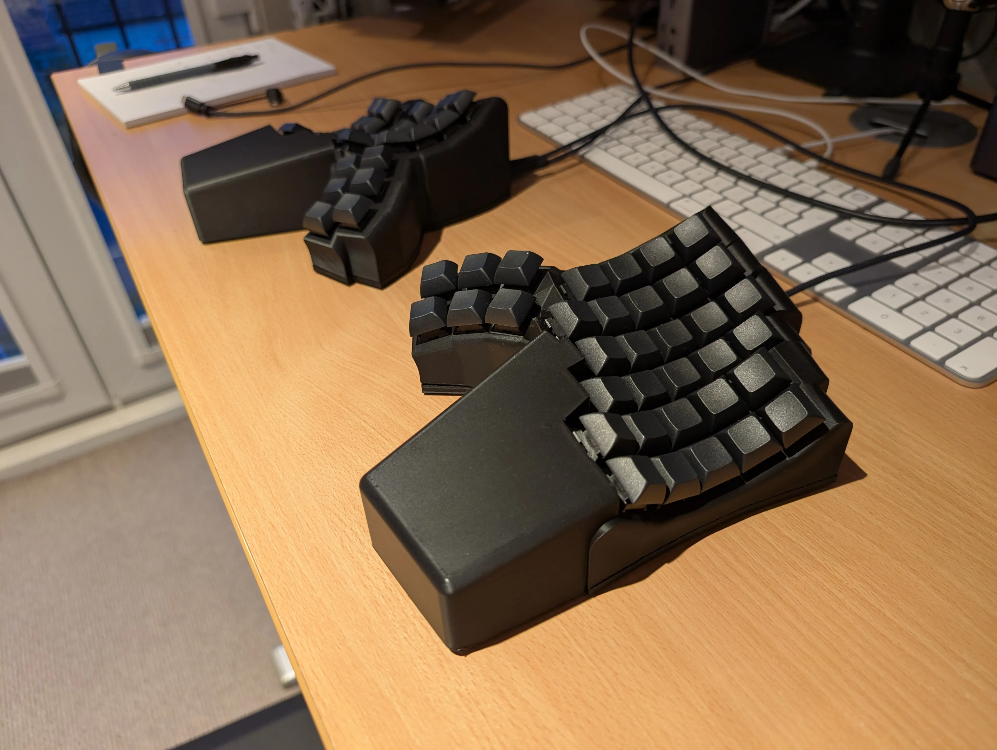 Finished keyboard angled view