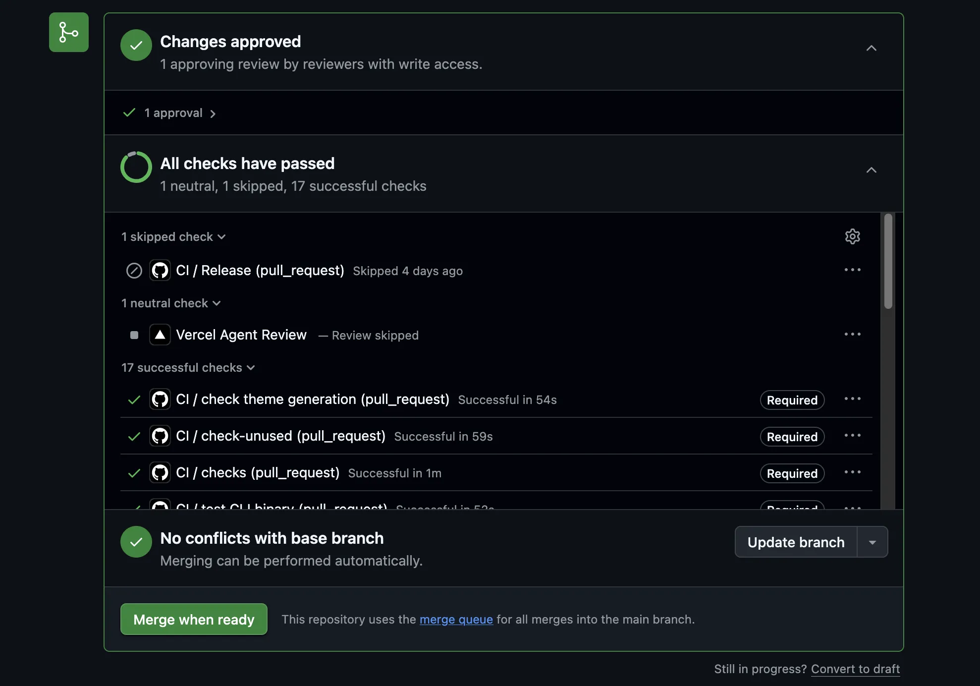 GitHub checks