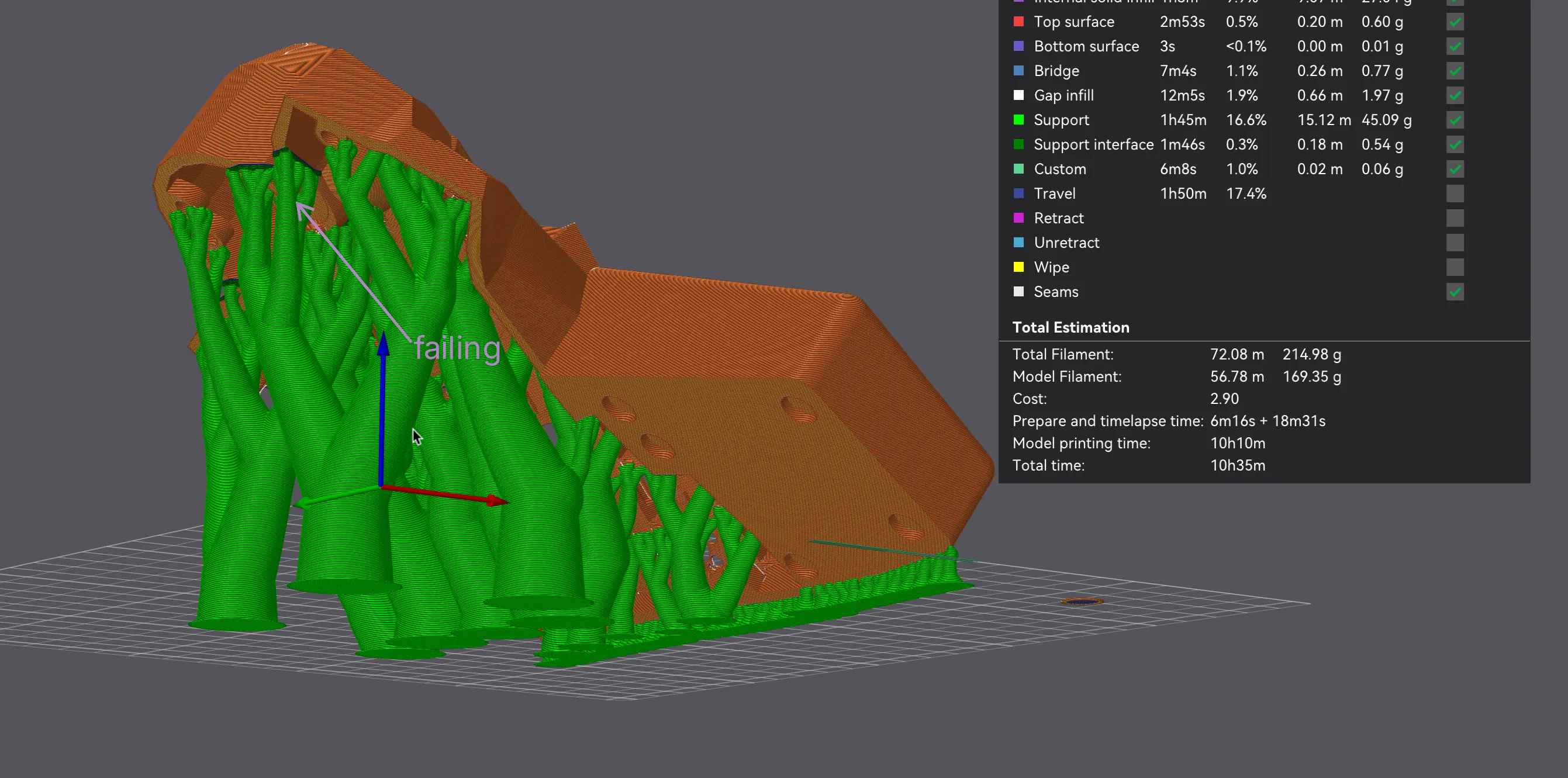 Slicer support preview